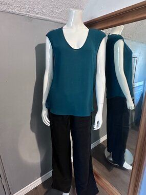 J.Crew Teal Sleeveless Blouse Size 4